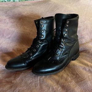 Justin lace-up western boots